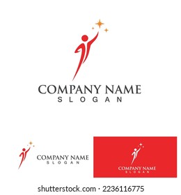 Star people logo design. Star community vector logo. star community human vector logo.