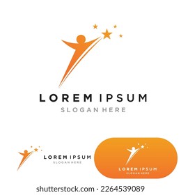 Star people logo design. Star community vector logo. star community human vector logo.