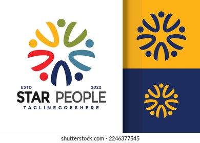 Stock-Vektorgrafik-Vorlage für Star People-Logo-Designelemente