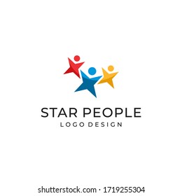 Star people logo design vector template