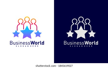 Star People logo design vector, Colorful People Dream concept logo design template, Icon symbol