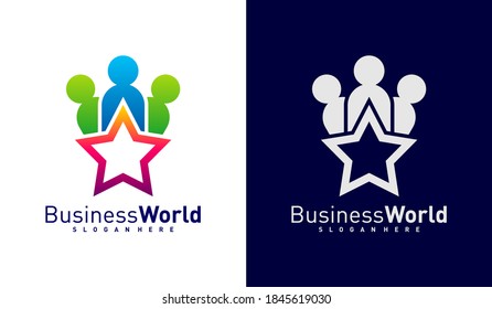 Star People logo design vector, Colorful People Dream concept logo design template, Icon symbol