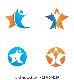 star people logo design with vector illustration