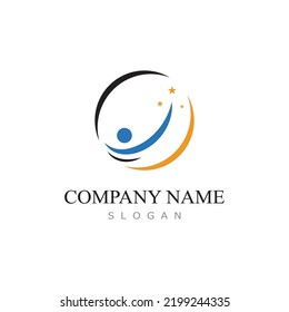 diseño de logotipo de personajes estrella con ilustración vectorial
