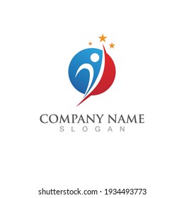 Star people  logo sign illustration vector design