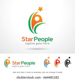 Star People Logo Template Design Vector, Emblem, Design Concept, Creative Symbol, Icon