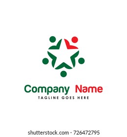star people logo vector. such as people, group, community, social, team, success