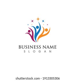 Star people success  logo sign illustration vector design