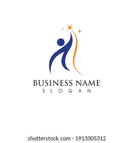 Star people success  logo sign illustration vector design
