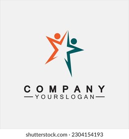 Star people success logo and symbol icon Template