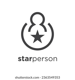 Star person logo design vector