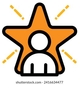 Ein Stern und eine Person, die den Angestellten des Monats symbolisiert