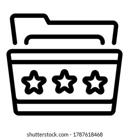 Star personal folder icon. Outline star personal folder vector icon for web design isolated on white background