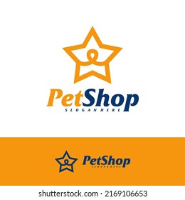 Star Pet Logo Design Template. Pet logo concept vector. Emblem, Creative Symbol, Icon