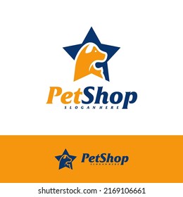 Star Pet Logo Design Template. Pet logo concept vector. Emblem, Creative Symbol, Icon