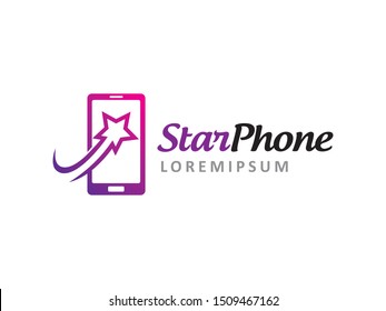 Star and phone logo symbol or icon template