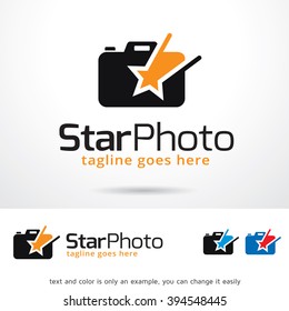 Vector de diseño de plantillas de logotipo fotográfico de estrella 