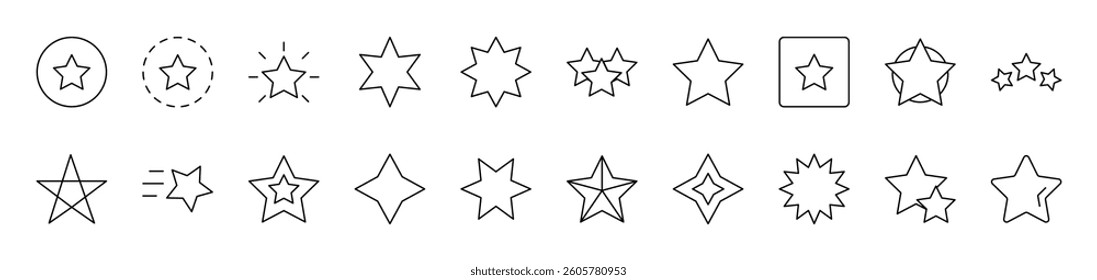 Star Picture Collection. Editable Stroke. Perfect for Infographics, Articles, Books, Flyers, Banners