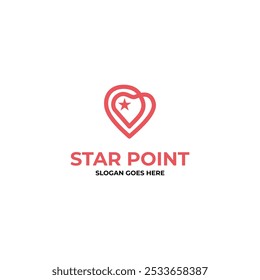 Star pin logo design icon Royalty Free Vector Image