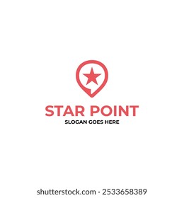 Star pin logo design icon Royalty Free Vector Image