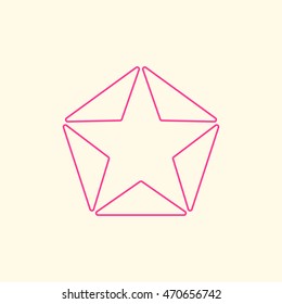 Star of pink lined triangles logo.