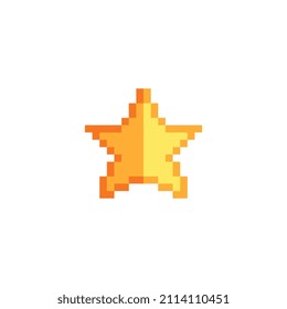 Icono de estilo de arte de píxeles de estrella. 8 bits. Ilustración vectorial abstracta aislada.