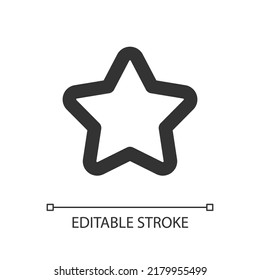 Star pixel perfect linear ui icon. Favourite page mark. Positive feeling. Adding bookmark. GUI, UX design. Outline isolated user interface element for app and web. Editable stroke. Arial font used