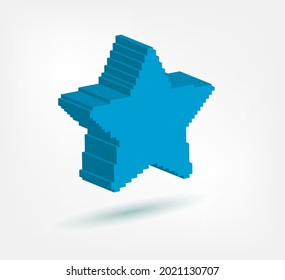 star pixel symbol sign vector logo isolated 3d