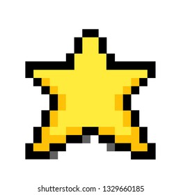 star pixel,8 bit icon vector eps10