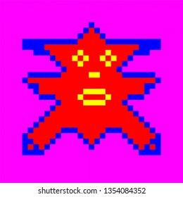 star pixelated icon vector illustration design