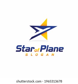 Star of Plane logo, star logo with airplane concept