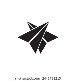 star plane logo design icon.