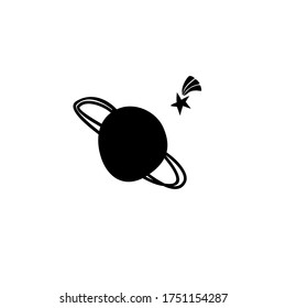 Star and planet doodle vector illustration. Hand drawn planet and comet.