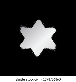 Star planet sign. Silver paint sprayed icon. Vector illustration