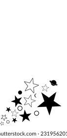 star and planet sprinkles silhouette design illustration