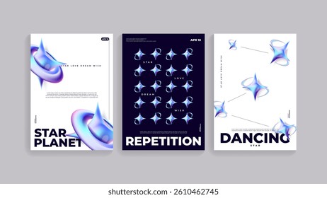 star planet theme trendy 3d light vibrant holographic abstract background modern design template for posters, flyer, cover, brochure, banner, web app