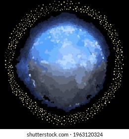 Caricatura de colección de iconos y logotipos de los vectores de estrella y planeta