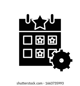 Star plans black icon, concept illustration, vector flat symbol, glyph sign.