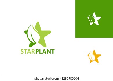 Star Plant Logo Template Design Vector, Emblem, Design Concept, Creative Symbol, Icon