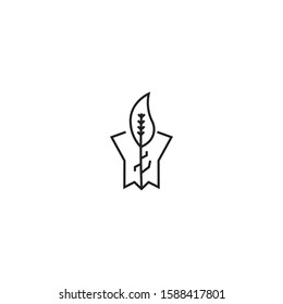 star planting logo vector concept with outline, simple, and unique styles