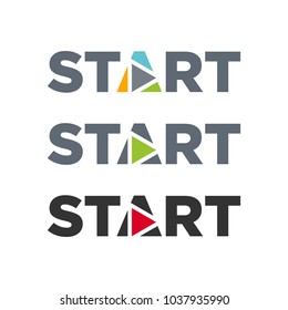 star with play button symbol in letter A. vector logo.