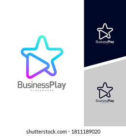Plantilla vectorial de diseño de logotipo Star Play, conceptos de logotipo de Icono play