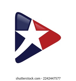 
plantilla de icono del logotipo de reproducción estrella