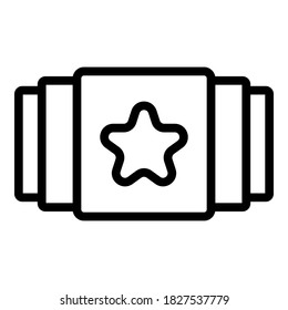 Star playlist icon. Outline star playlist vector icon for web design isolated on white background