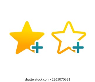 Star plus icon. Add favourite. Illustration vector