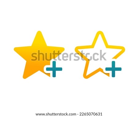 Star plus icon. Add favourite. Illustration vector