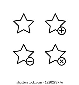 star, plus, remove, minus sign icons. Element of outline button icons. Thin line icon for website design and development, app development