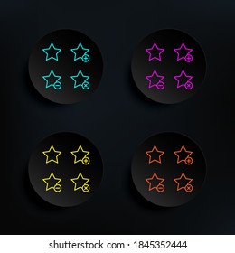 Star, plus, remove, minus sign dark badge color set icon. Simple thin line, outline vector of web icons for ui and ux, website or mobile application