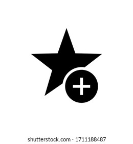 Star with plus sign. Add to favorites. Like, add rating sign. Line design for web and mobile concept.