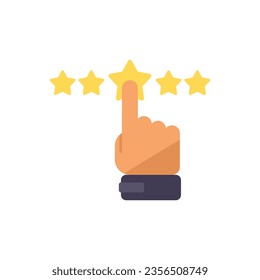 Star point review icon flat vector. Customer trust. Promise rate isolated